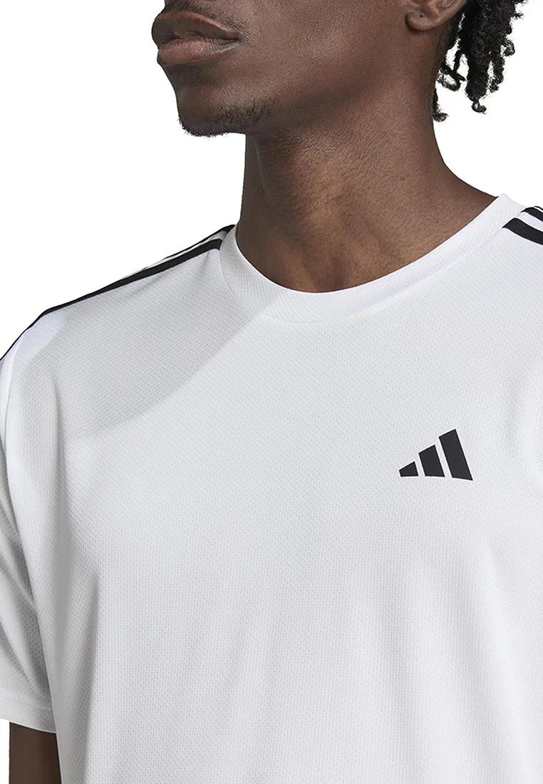 Футболка тренировочная, 3 полоски, Train Essentials, adidas, белый/черный — фото 3