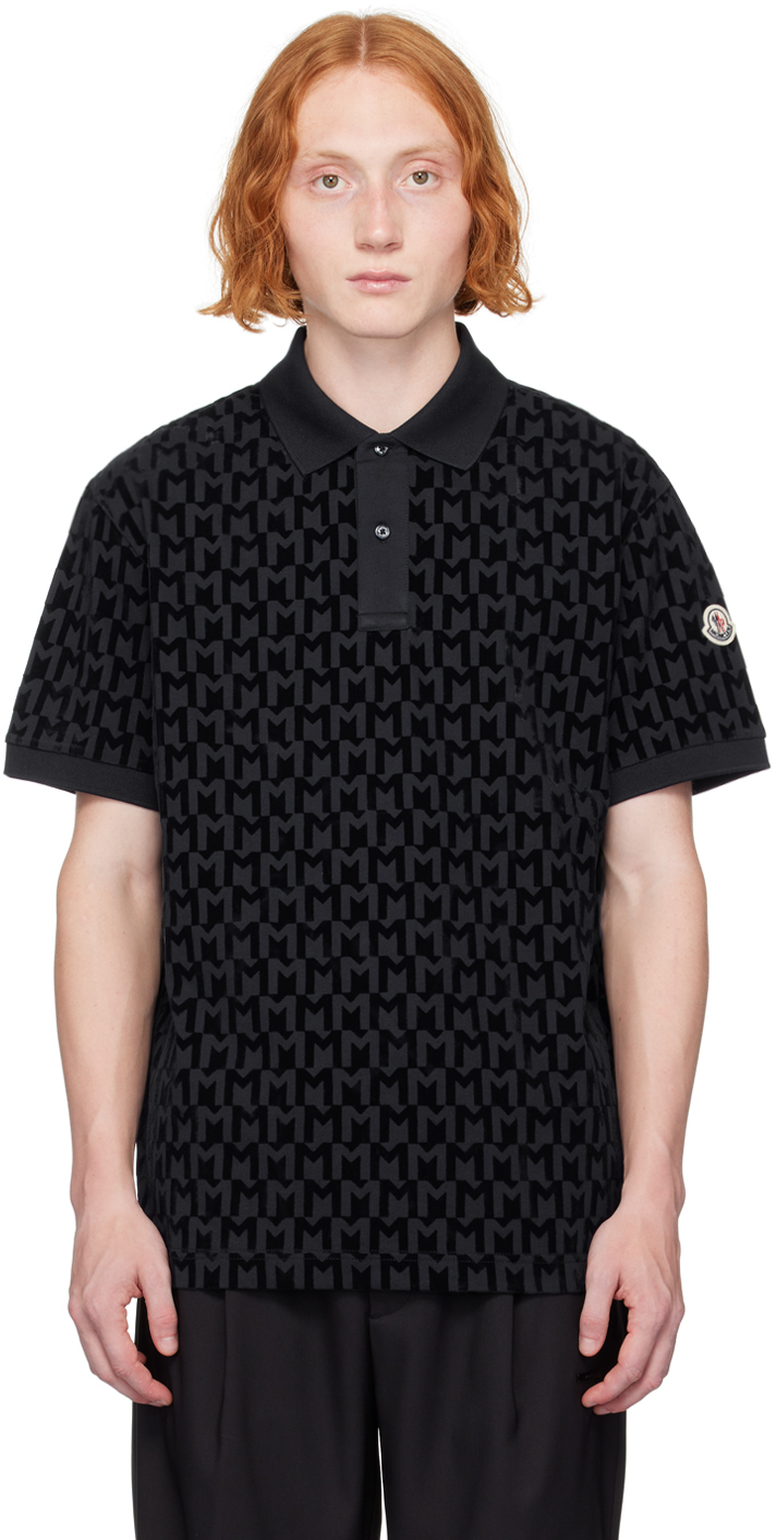 

Поло с монограммой Navy Moncler