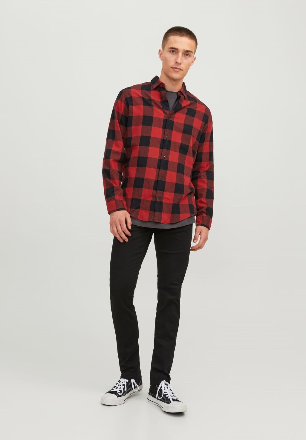 

Рубашка Jjegingham Shirt Jack & Jones, кирпично-красная