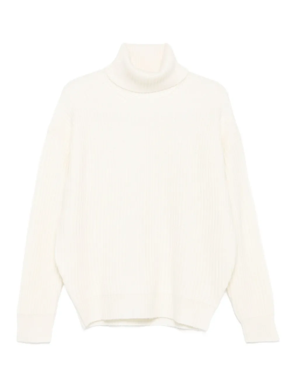 

Свитер в рубчик с высоким воротником Madeleine Thompson, белый