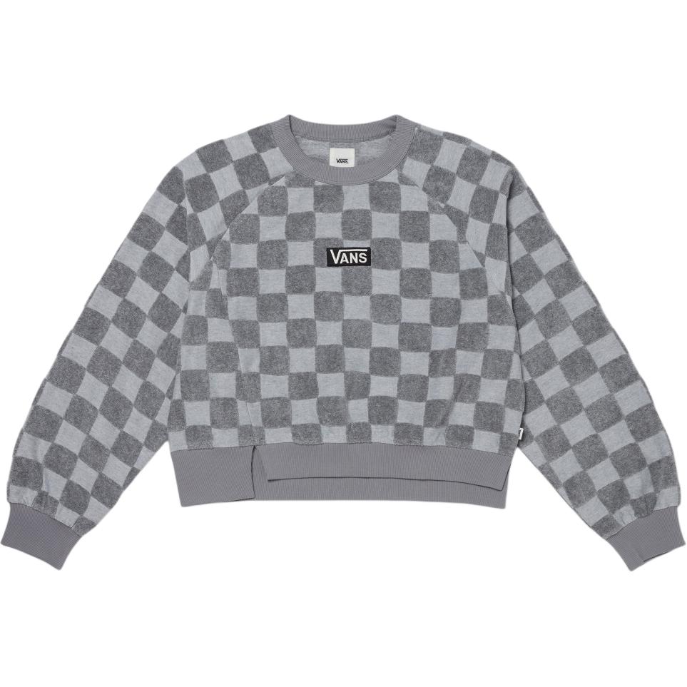 

Vans Блузка Burnout Crop Crew для женщин, серый, размер Large, принт Burned Flower