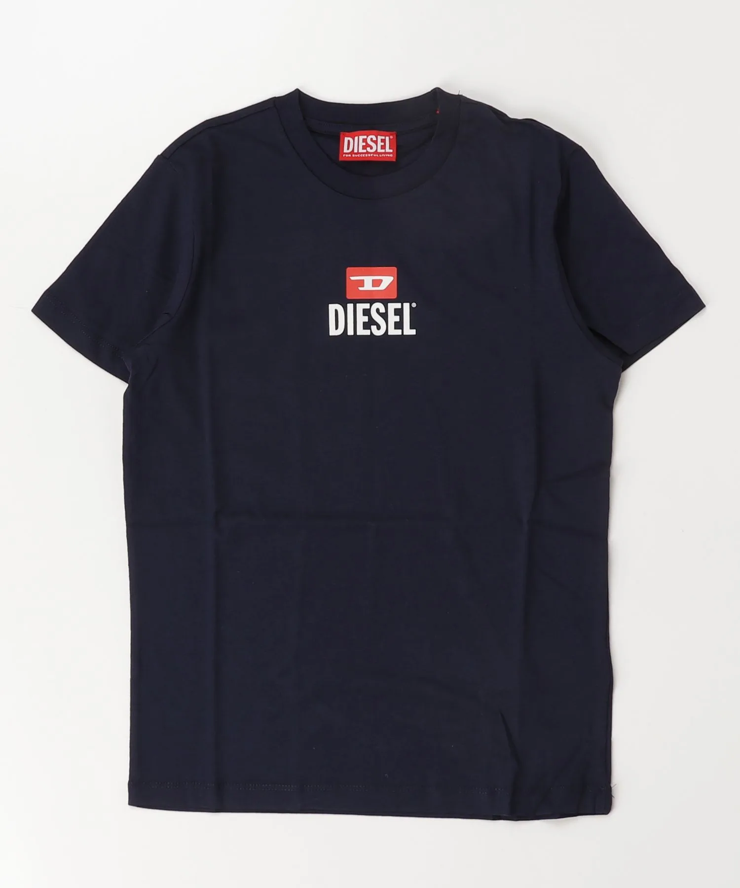 Унисекс футболка с логотипом DIESEL KIDS тёмно-синяя