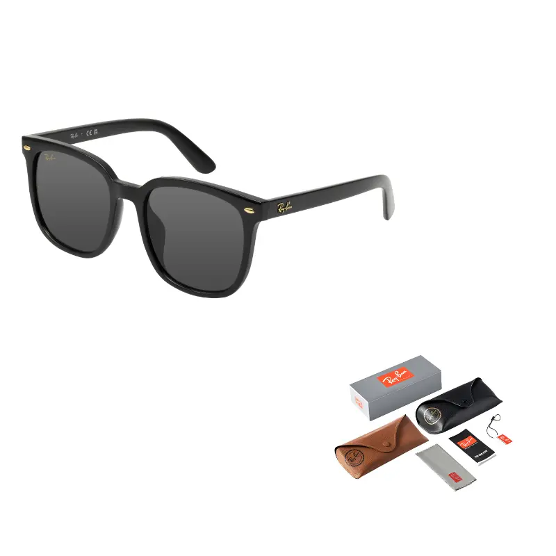 

RayBan Пластиковая оправа квадратные солнцезащитные очки унисекс черные, Black
