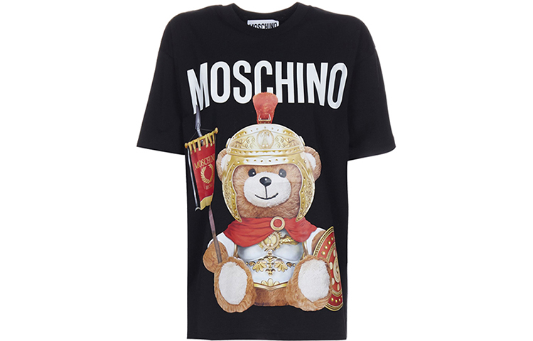 

Футболка женская черная с рукавом реглан MOSCHINO