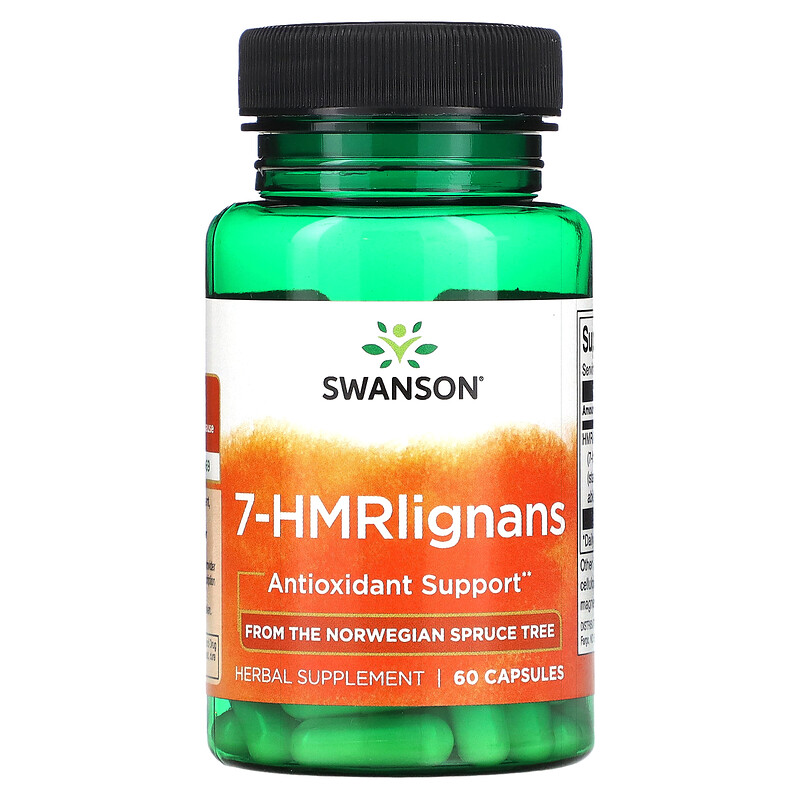 

Swanson, 7-HMRlignans, растительные лигнаны, 40 мг, 60 капсул