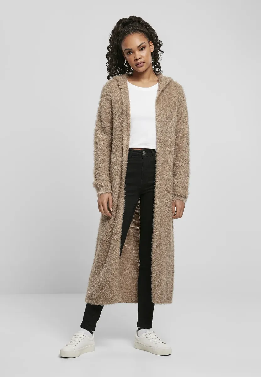 

Кардиган URBAN CLASSICS " Urban Classics Ladies Hooded Feather Cardigan", коричневый