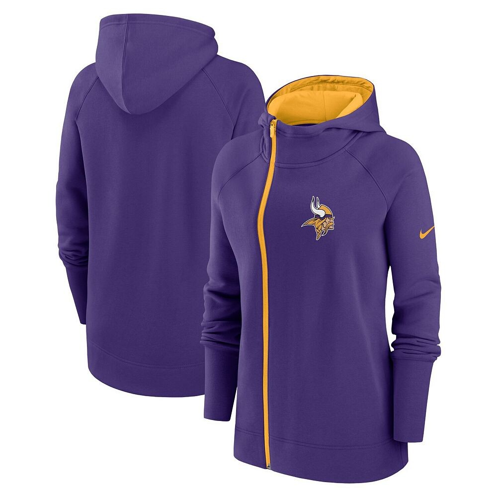 

Женская асимметричная худи с молнией во всю длину реглан Nike Purple Minnesota Vikings, цвет Mvk Purple