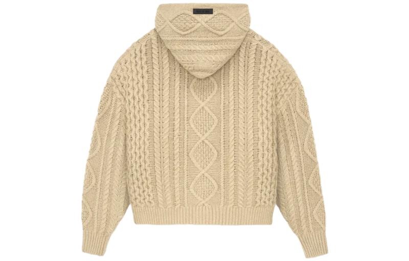 Толстовка с капюшоном с косичным узором Fear Of God Essentials, цвет Gold Heather — фото 2