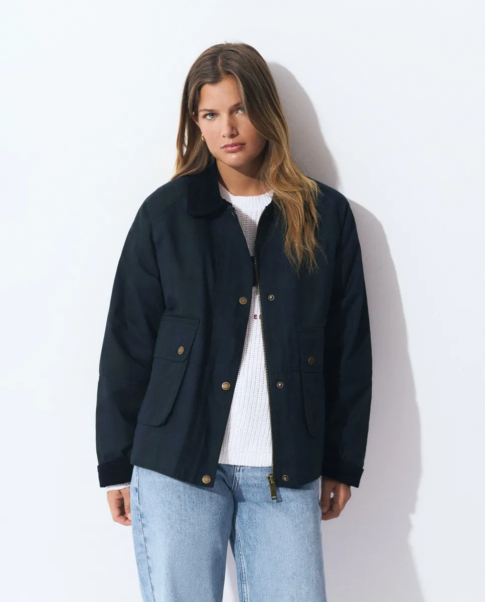 

Женская короткая куртка в клетку Brownie, темно-синий