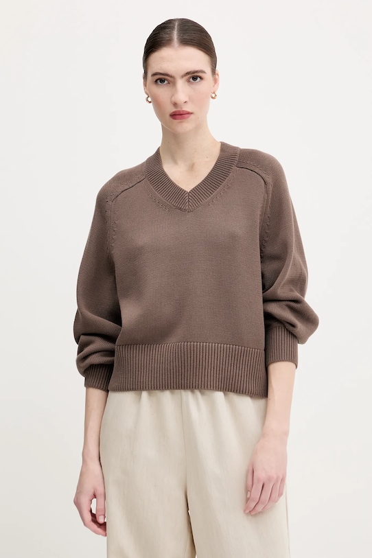 

Хлопковый свитер Tommy Hilfiger, коричневый