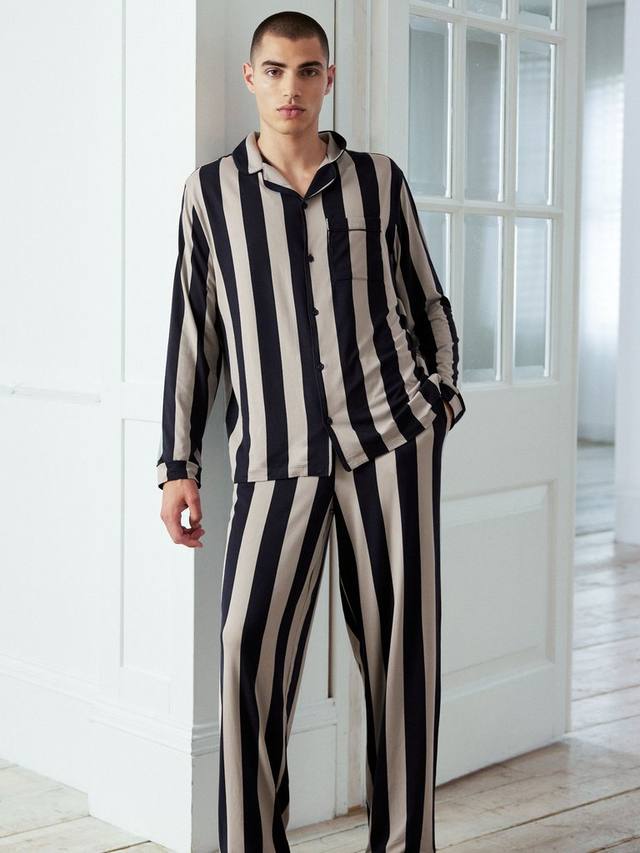 

Комплект пижамы из переработанного джерси в полоску Chelsea Peers, Navy