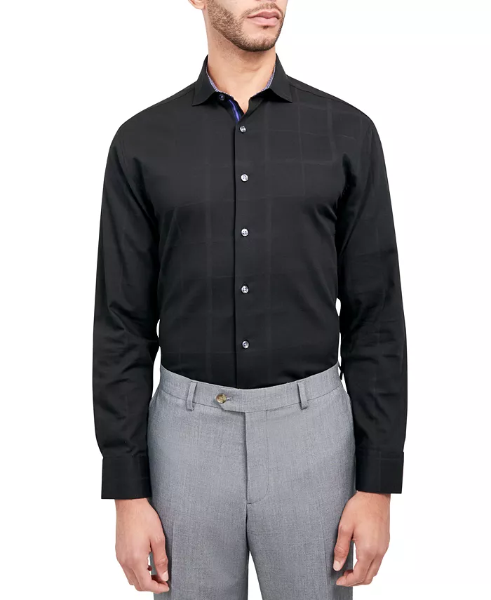 

Мужская классическая рубашка Regular-Fit в клетку MICHELSONS OF LONDON, черный