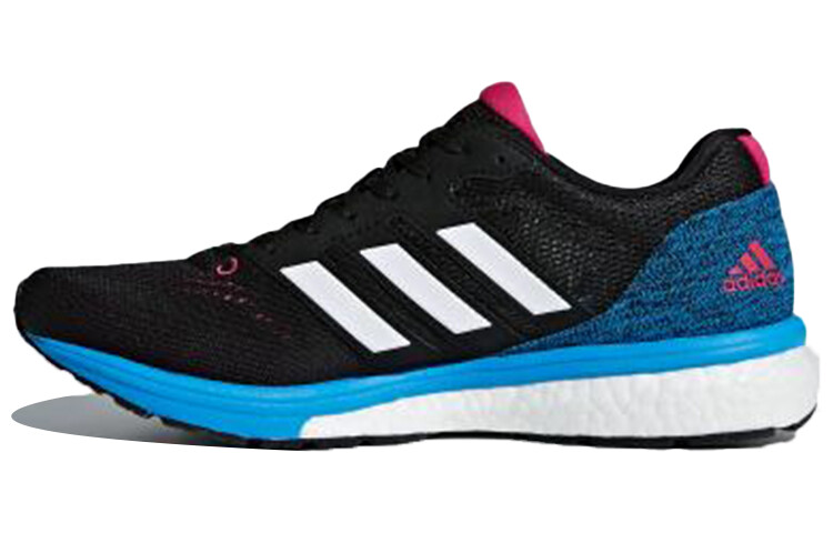 

Кроссовки Adizero Boston 7 женские с низким верхом, черные/белые/синие Adidas
