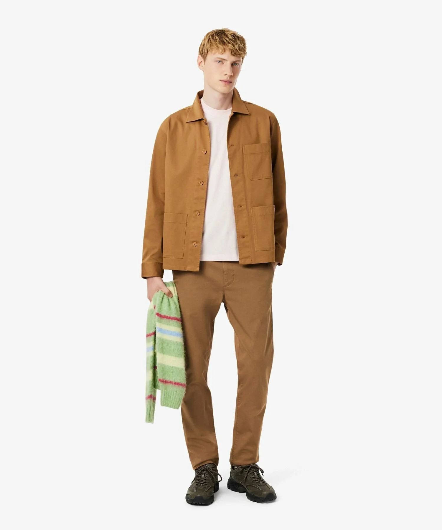 Узкие прямые эластичные брюки-чиносы LACOSTE, Camel — фото 2