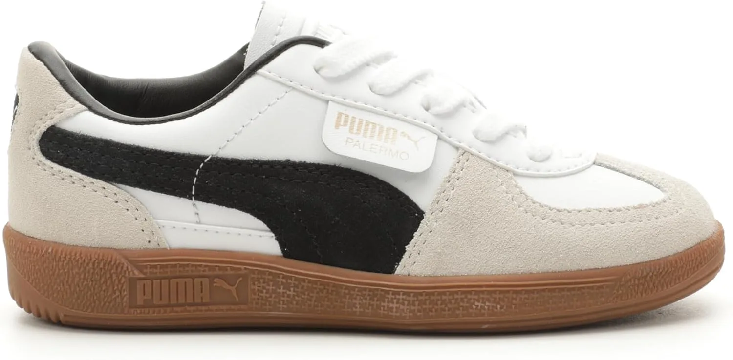 Детские кроссовки PUMA Palermo на шнуровке для мальчиков, повседневные - розовые, черный — фото 3