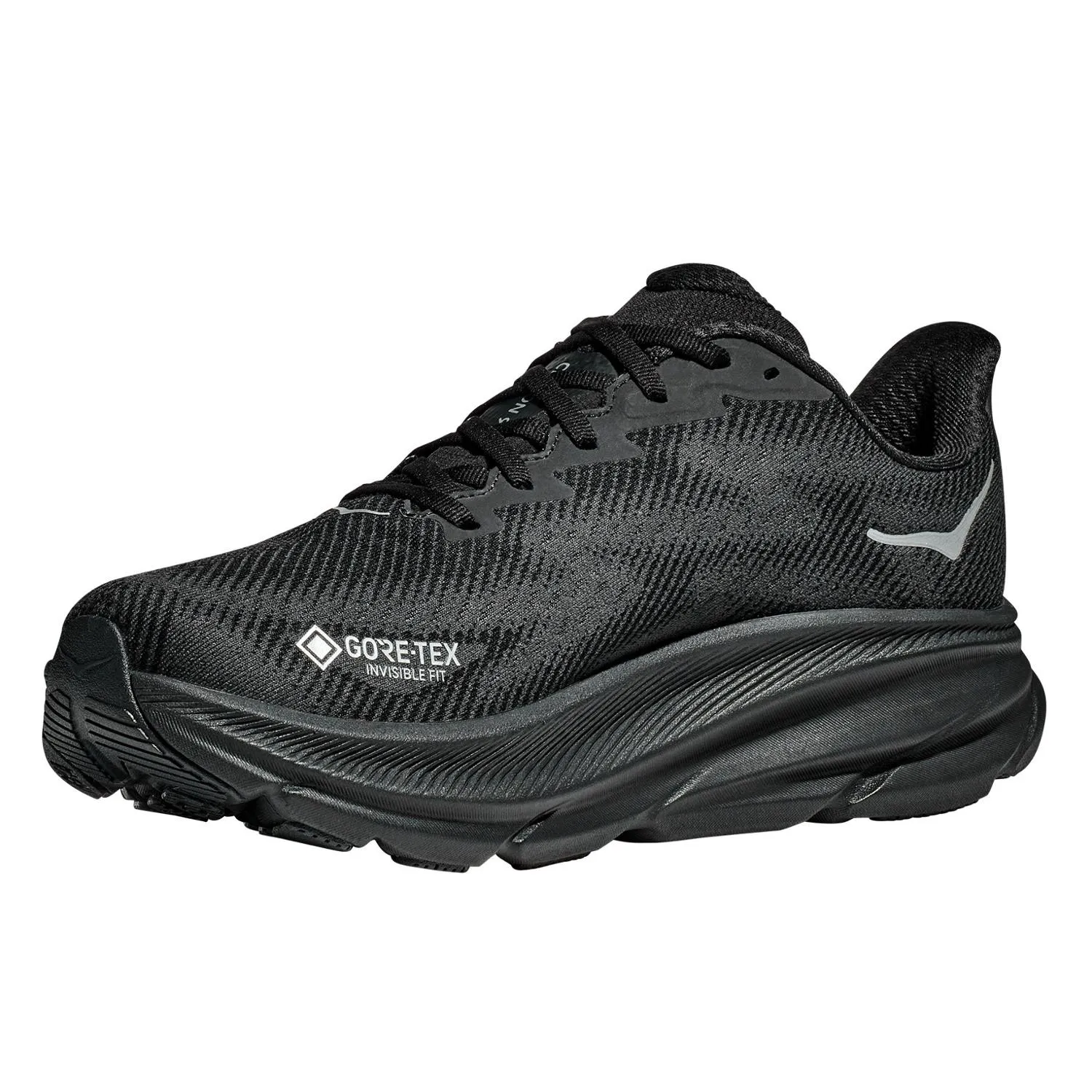 Кроссовки Clifton 9 GTX для бега по дорогам мужские HOKA, Black/Black — фото 4