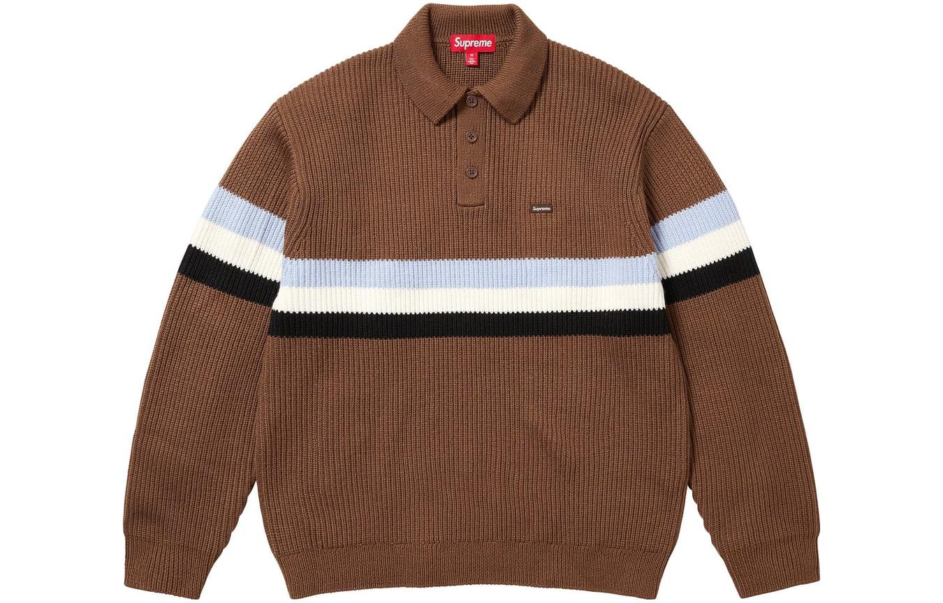 Малая коробка поло свитер Supreme, Темно-коричневый/Темно-коричневый — фото 4