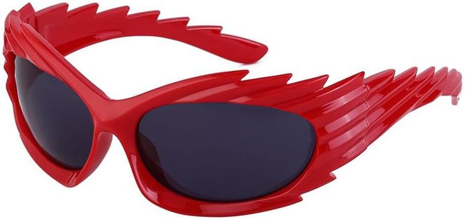 

Прямоугольные солнцезащитные очки в стиле панк с шипами, женские спортивные солнцезащитные очки, черные, ретро, ​​очки с защитой от УФ-излучения UV400 HYYZZC, C4redgray