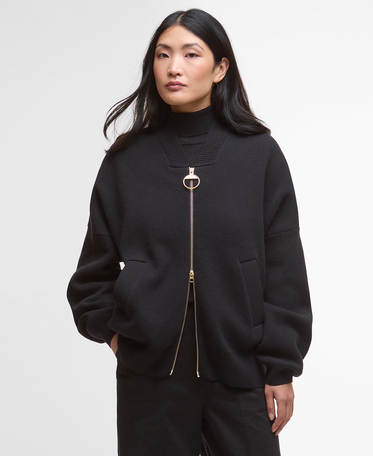 

Куртка Barbour Milda Knitted Bomber, черный