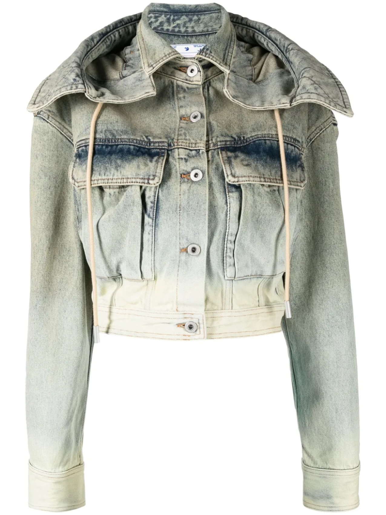 

Off-White джинсовая куртка с капюшоном, зеленый