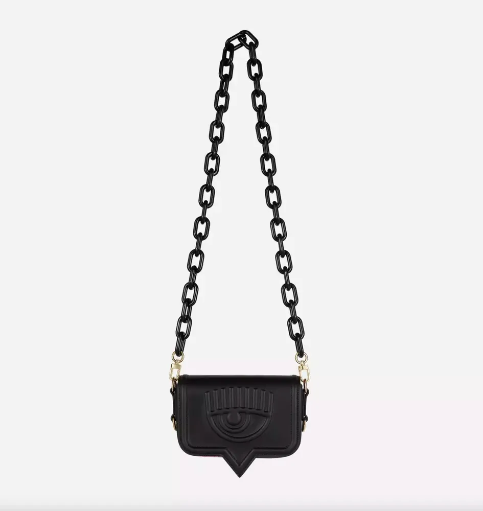

Шикарная черная сумка через плечо «Eyelike» с двумя цепями Chiara Ferragni Collection