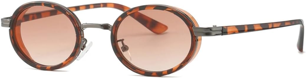 

Солнцезащитные очки с защитой UV400 | Маленькие овальные, в стиле панк, градиентная расцветка | для женщин и мужчин, для занятий спортом на открытом воздухе и путешествий DSVIGF, Leopard Gun Tea