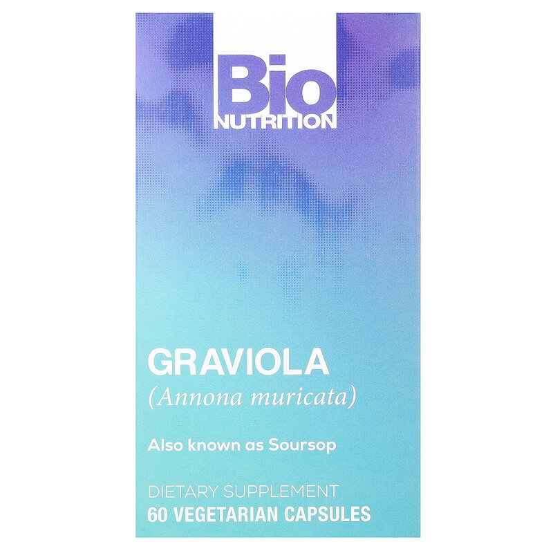 

Bio Nutrition, Гравиола, 750 мг, 60 вегетарианских капсул