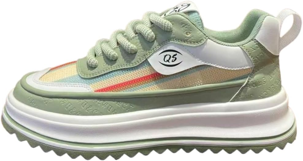 

Мужские кроссовки для бега и повседневной носки с нескользящей подошвой, спортивные кеды для тренажерного зала, дышащий верх из сетки, толстая подошва, обувь с приподнятой пяткой Lexamen, зеленый