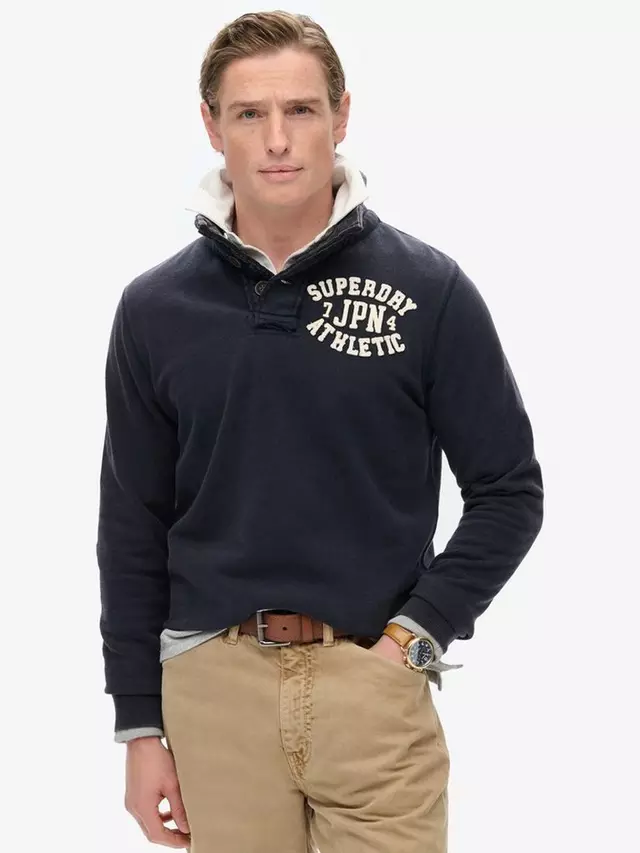 

Толстовка Superdry Vintage Athletic Henley, цвет eclipse/navy