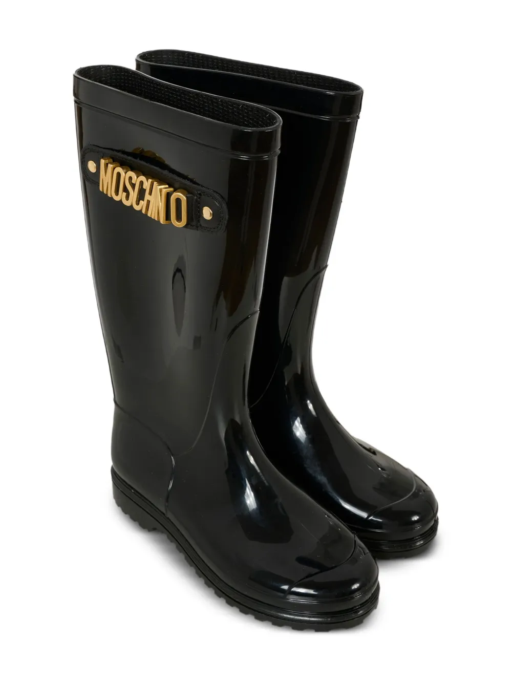 

Резиновые сапоги с логотипом Moschino Kids, черный