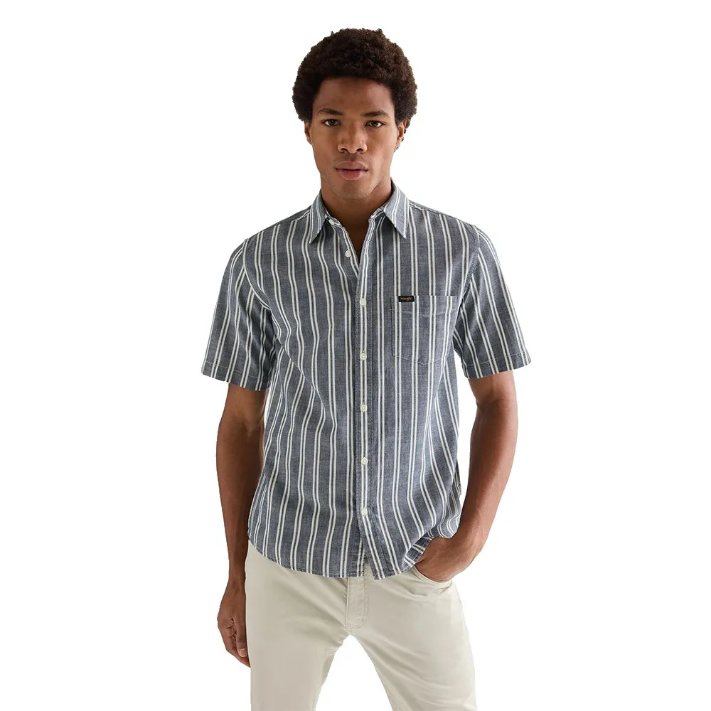 

Рубашка с коротким рукавом Wrangler Chambray, серый