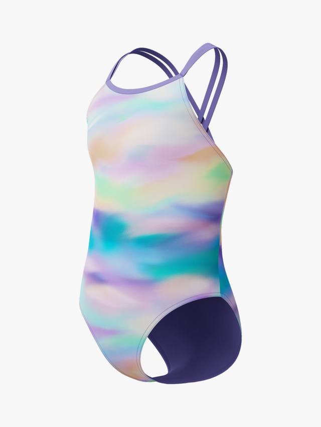 

Детский купальник с принтом и двумя бретелями Speedo, Purple Mist