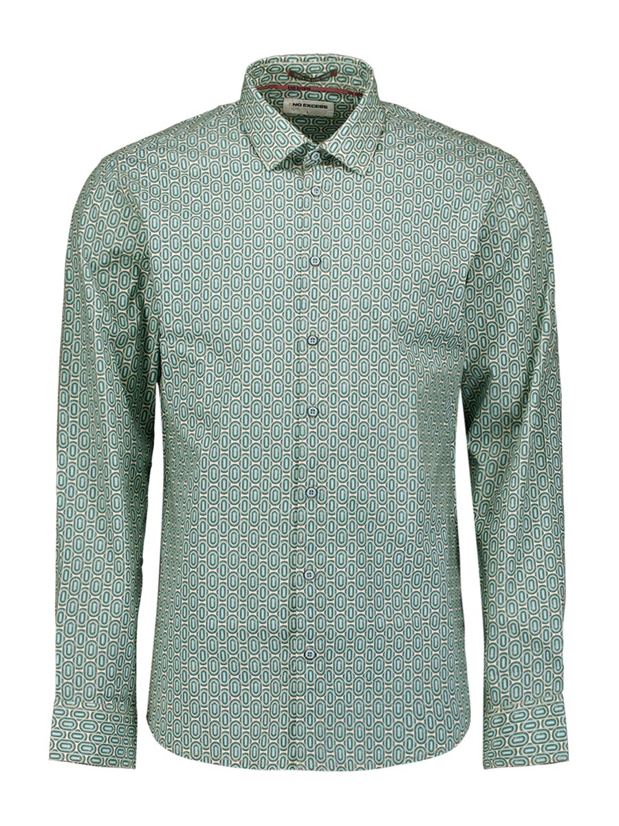 

Рубашка на пуговицах классического кроя No Excess, аква