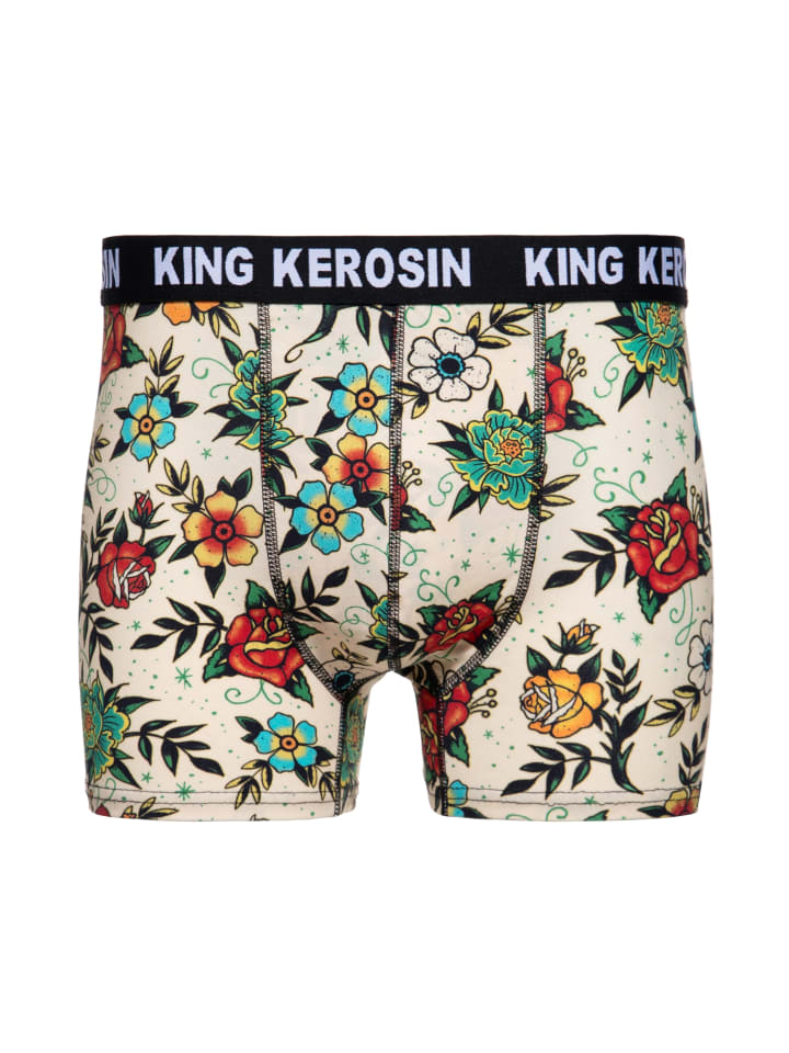 

Трусы боксеры King Kerosin Boxershorts Tattoo Flowers, бежевый