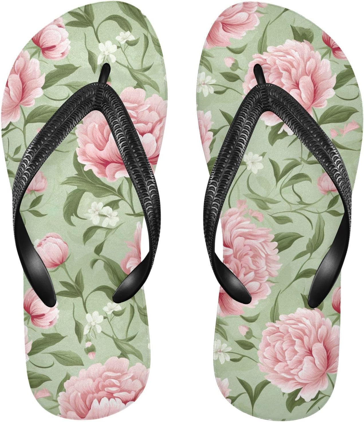

SPRIPORT Цветочные Яркие Узкие Вьетнамки для Женщин и Мужчин, Удобные Повседневные Сандалии с Мягкой Стелькой и Противоскользящей Резиновой Подошвой, Для Душа, Пляжа и Летней Прогулки, Multicoloured