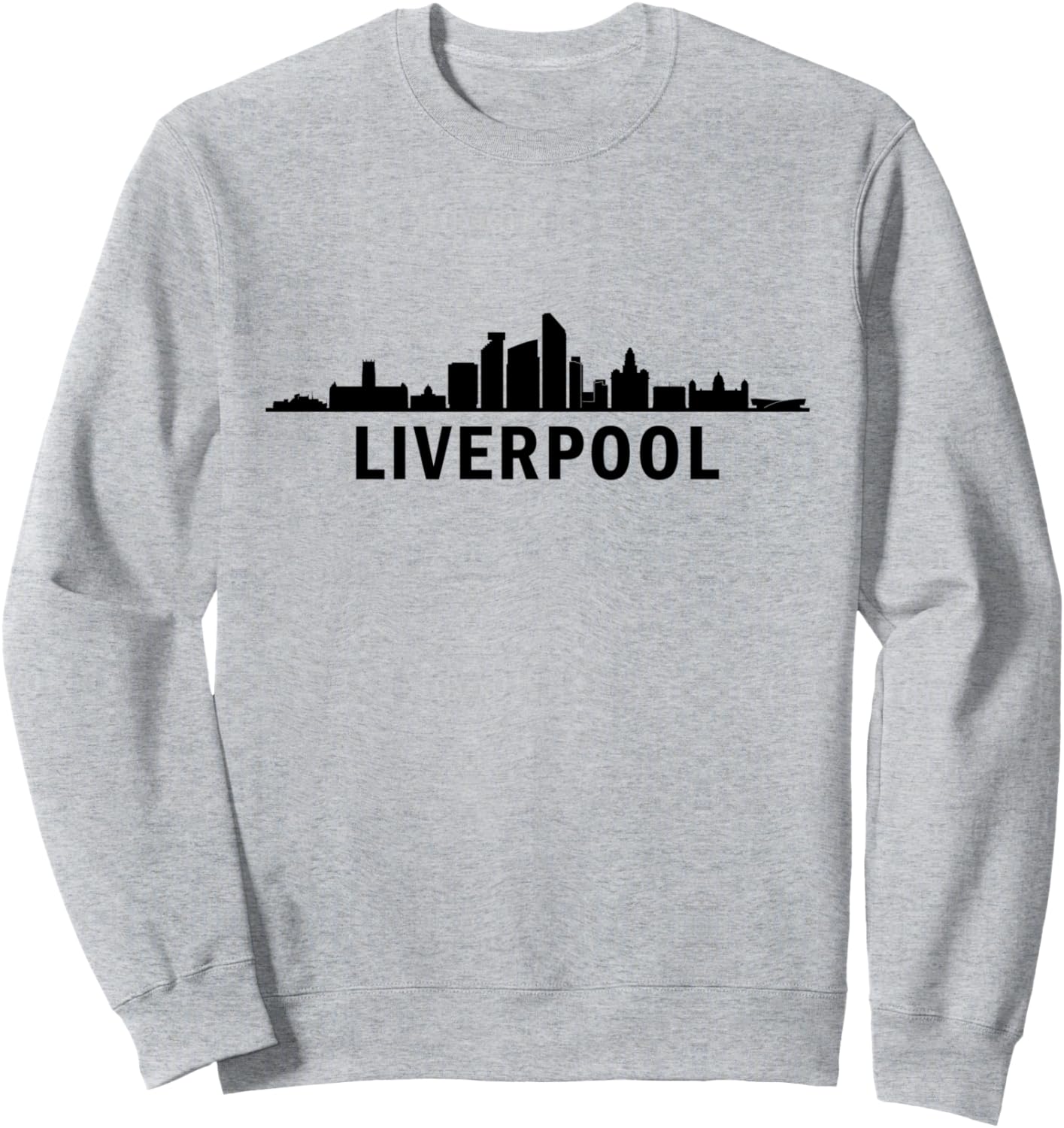 

Силуэт городского пейзажа Ливерпуля, толстовка с надписью «Ливерпуль, Англия» Liverpool City Skyline Designs24, серый