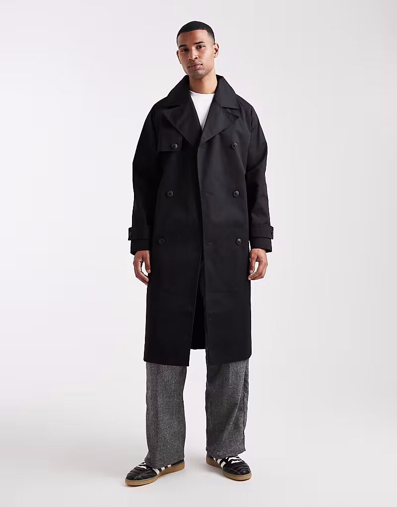 

Свободный тренчкот черного цвета Asos Design