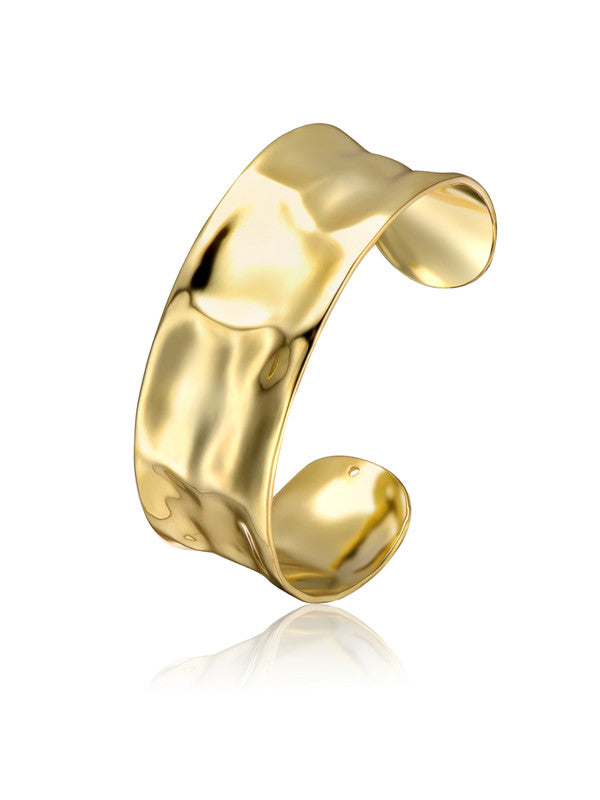 

Браслет-манжета с кованой отделкой, покрытый 14-каратным золотом Rachel Glauber, золотой