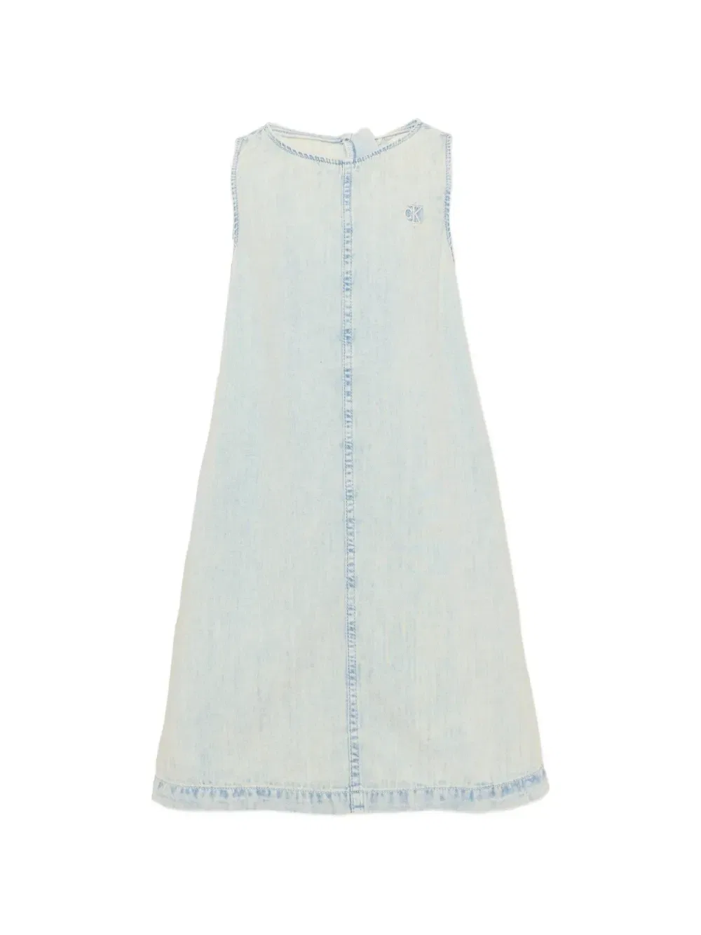 Мини-платье без рукавов с вышитым логотипом Calvin Klein Kids, синий