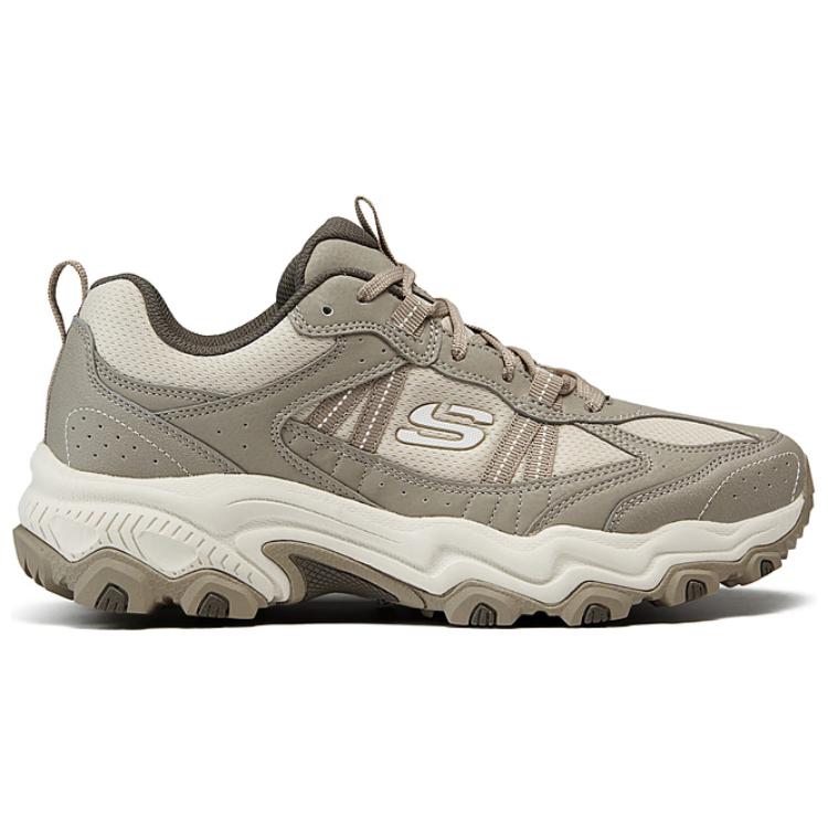 Skechers Стойкие амортизирующие износостойкие низкие уличные кроссовки мужские серо-коричневые - натуральный/серо-коричневый, цвет Natural/Taupe — фото 2
