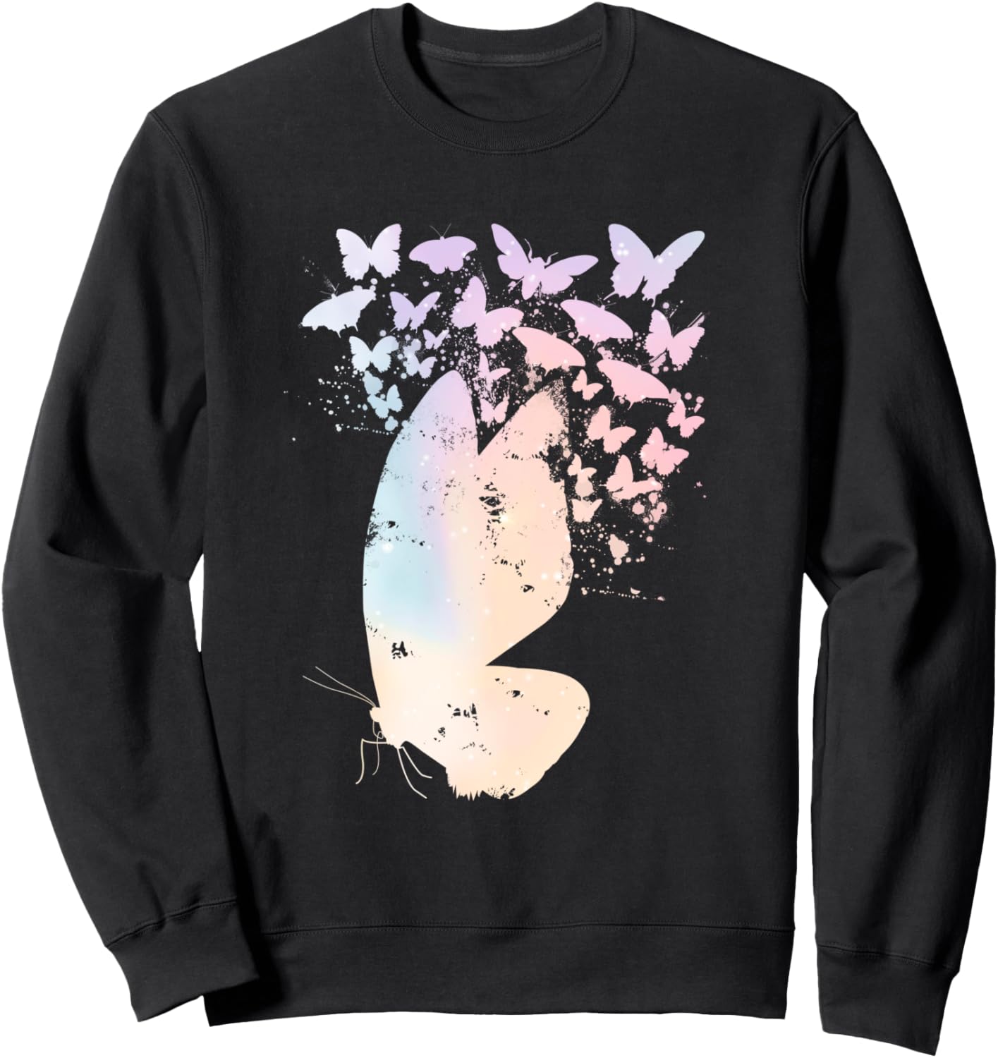 

Яркая толстовка с бабочками Pastel Butterfly Woman Girl, черный