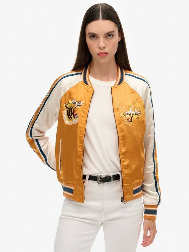

Вышитая сукажаном куртка - бомбер Superdry, цвет Golden Ochre Yellow