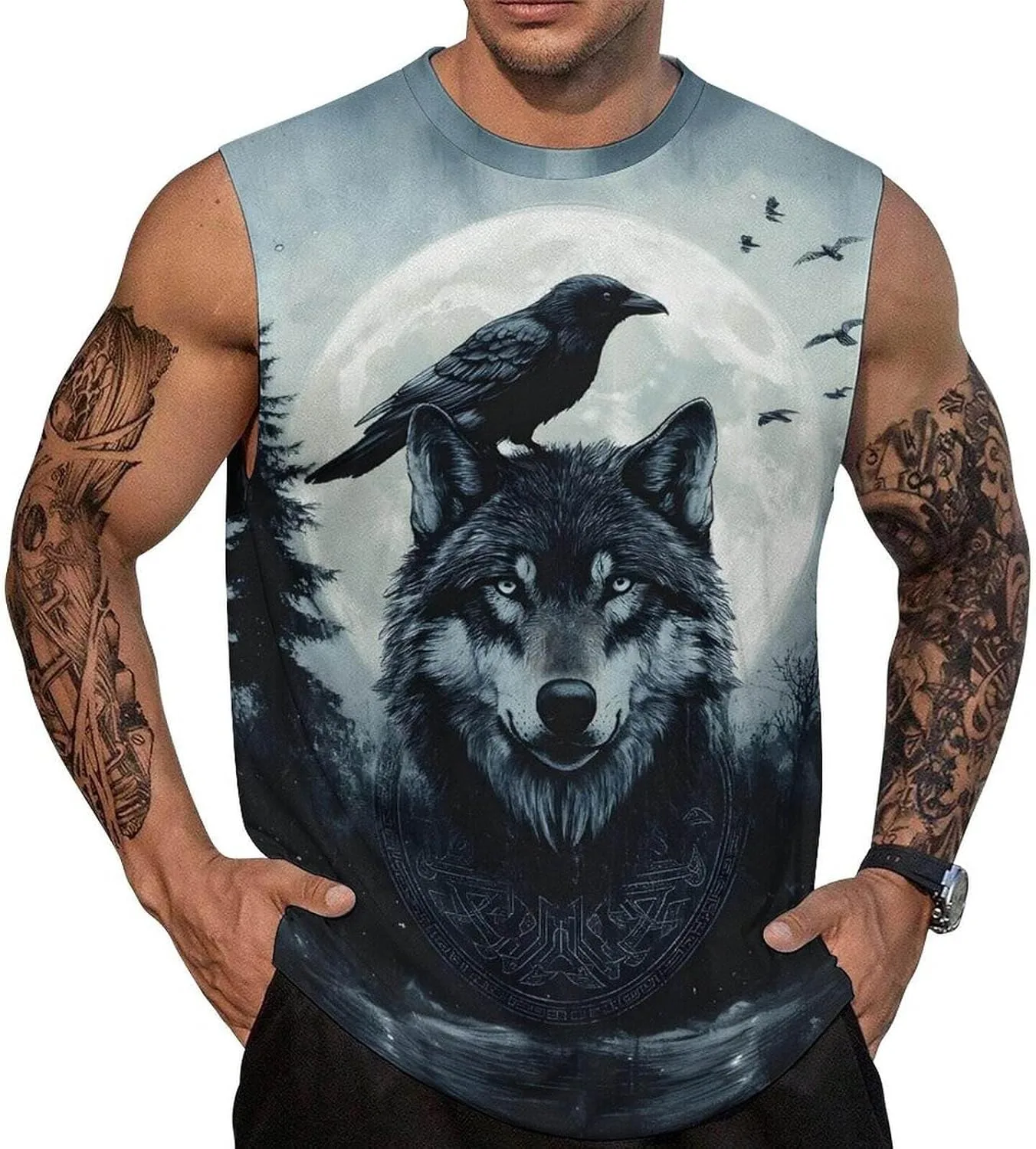 

Мужская майка с принтом Muscle Tank Top BarbedRose