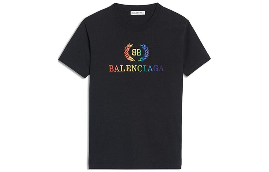 

Футболка женская Balenciaga с ярким логотипом, черный