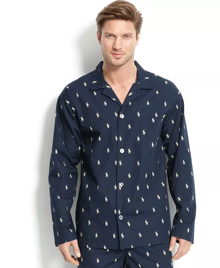 

Мужская пижамная рубашка All Over Polo Player Polo Ralph Lauren, синий