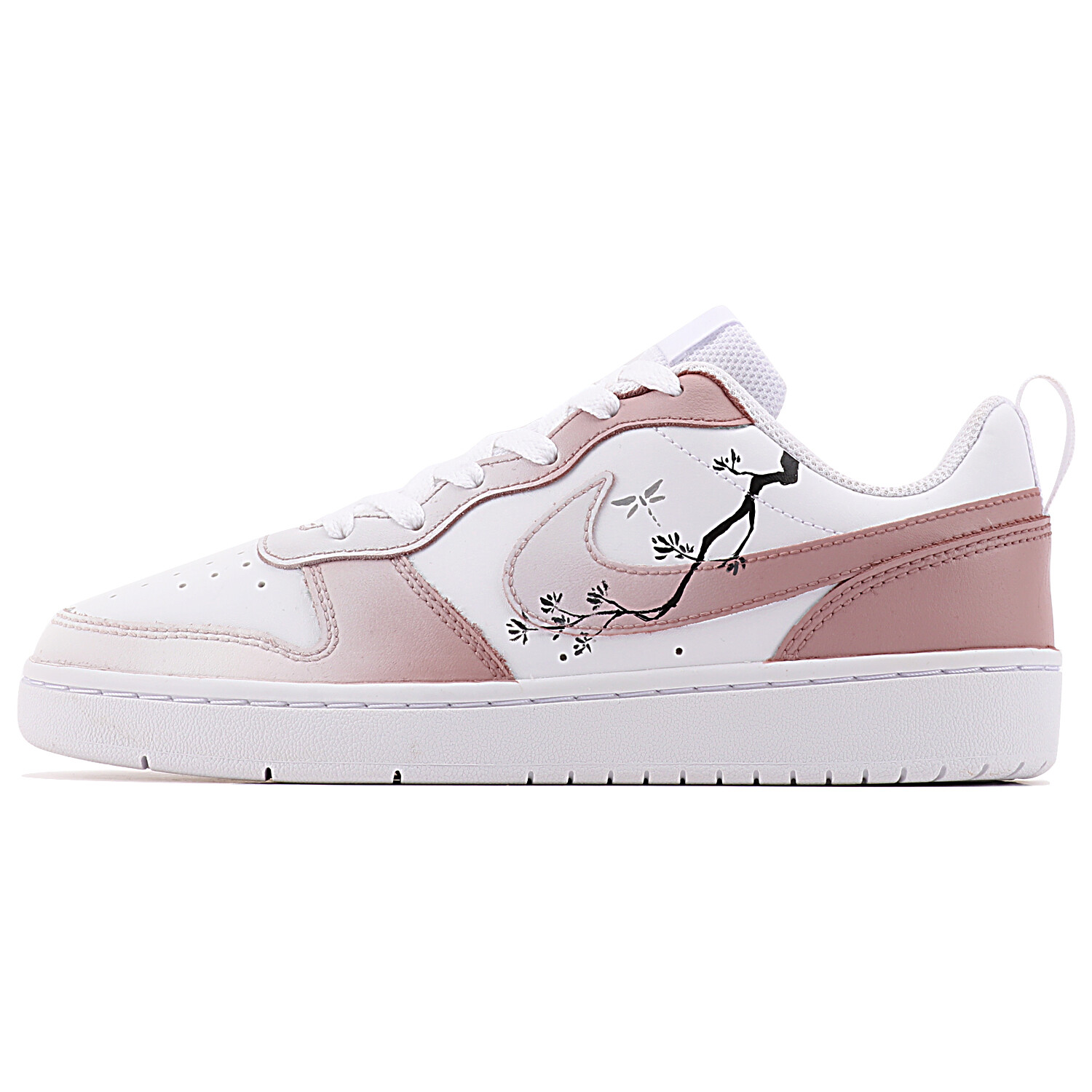 

Кроссовки Nike Court Borough Skateboarding Shoes Women's Low-top Pink/white, серый/розовый