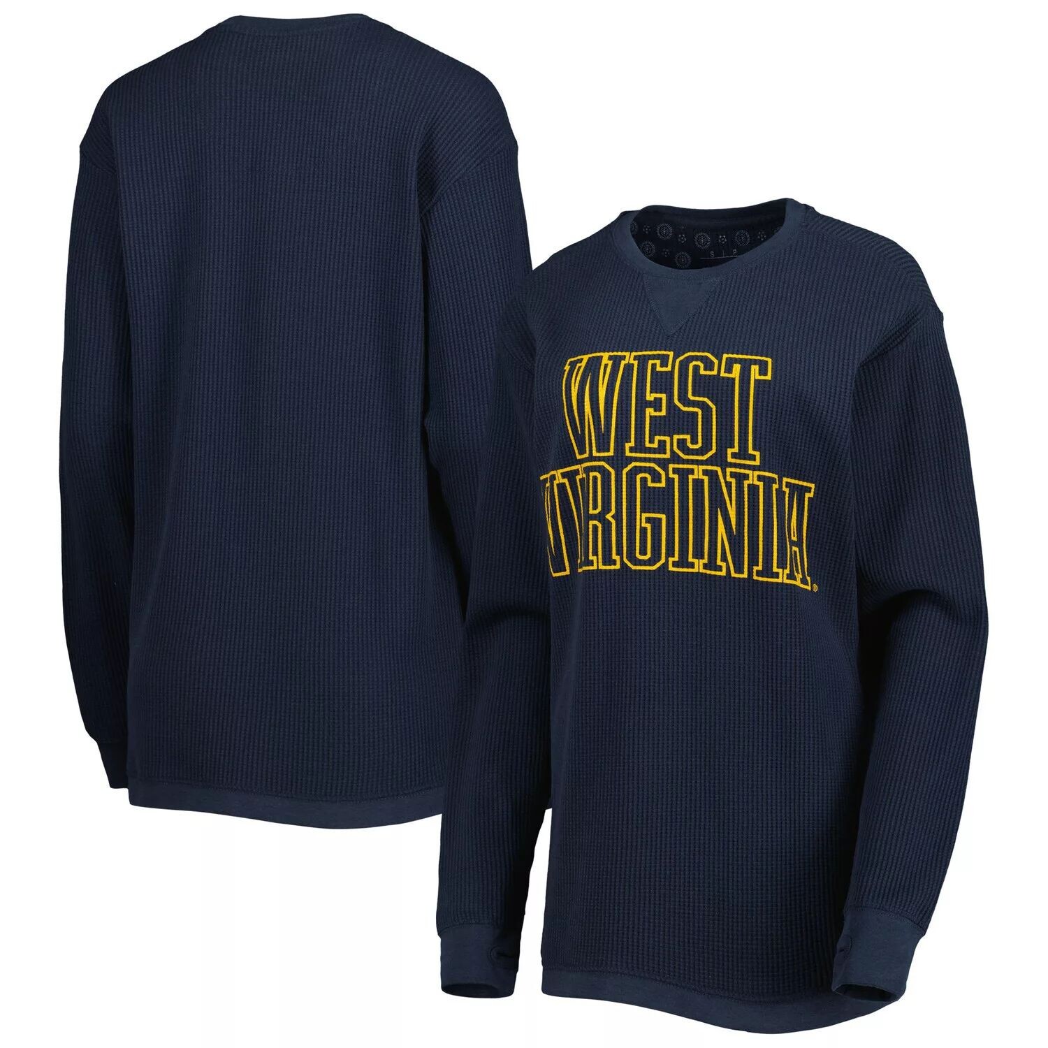 

Женская футболка Pressbox темно-синего цвета West Virginia Mountaineers Surf размера плюс Southlawn вафельной вязки термостойкая футболка с длинными рукавами из трех смесей, Синий, Женская футболка Pressbox темно-синего цвета West Virginia Mountaineers Su