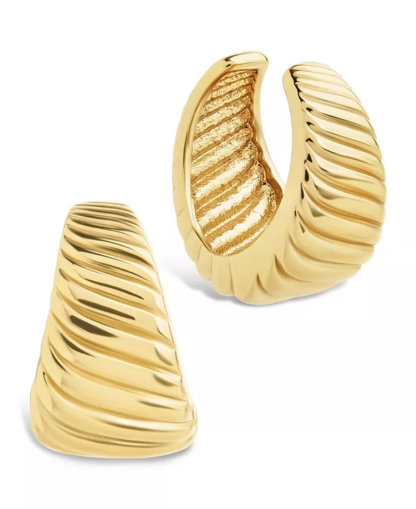 

Серьги-Каффы в форме витого круассана от Beth Sterling Forever, gold