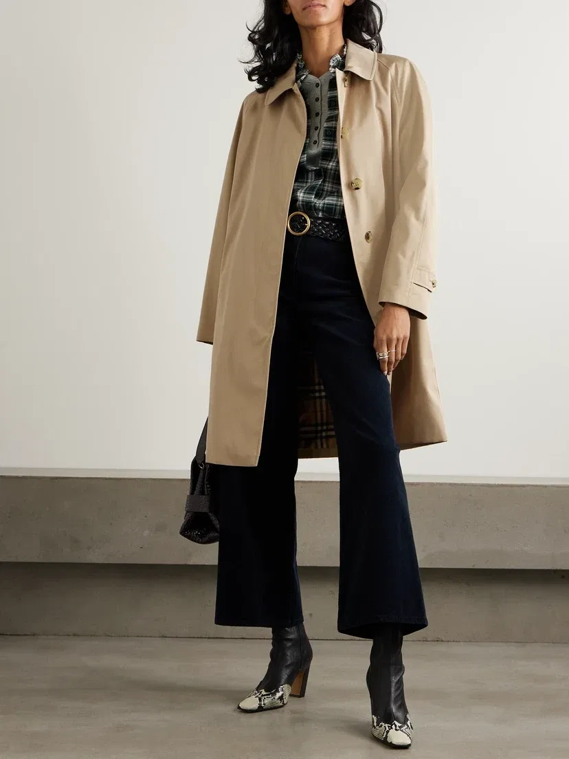 Пальто Camden из органического хлопкового габардина BURBERRY, бежевый — фото 2