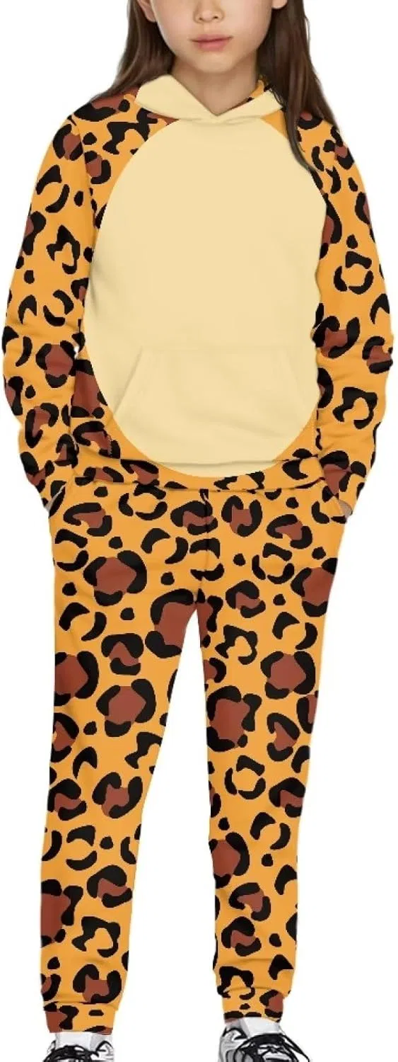 Детский спортивный костюм с капюшоном doginthehole, 2 предмета, Leopard Print — фото 2
